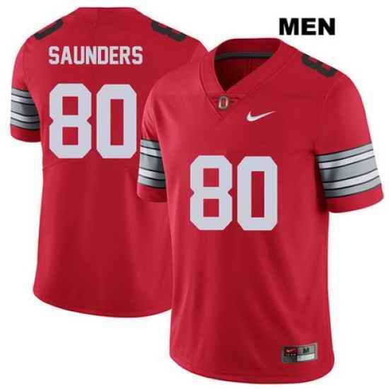 C.J. Saunders Nike Ohio State Buckeyes 2018 Spring Game Authentic Stitched Mens  80 Red College Football Jersey Jersey